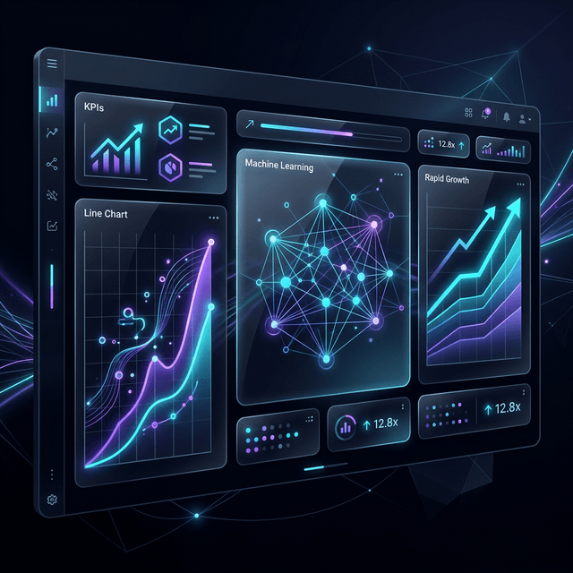 Digital dashboard showing search engine marketing performance metrics.